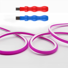 JARBIH Separated Neon Flexible LED Light Strip Cover, 16.4ft 8mm Wear Free DIY Bendable Silicone Diffuser Cover with 2 Pcs Neon Light Cutter, for Bar Car Outdoor Home DIY Decor(Purple)