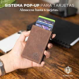 Hardley - Cartera para Hombre de Piel con Bloqueo RFID - Carteras para Caballero - Billetera Tarjetero Hombre - Regalos para Hombre - James Dark Brown