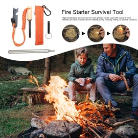Hiking Tools Kit, 5 Survival Kits, Multifunctional, Keychain Carabiner, Fire Starter, Clip, Portable Camping Accessories for Backpacking, Outdoor