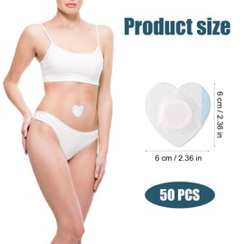 50pcs Castor Oil Wrap for Belly Button, Heart Shape Castor Oil Patches Self-Adhesive & Highly Absorbent Castor Oil Pads Waterproof Castor Oil Pack Wrap Disposable Castor Oil Cover(Oil Not Included)