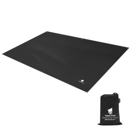 Geer Top 4-5 Person Camping Mat, Tent Seat, Ground Sheet, Water Pressure Resistance: 16.4 ft (5,000 mm), Abrasion Resistant Fabric, Floor Mat, Picnic Pad, Waterproof, 11.8 x 86.6 inches (300 x 220 cm) (Black)