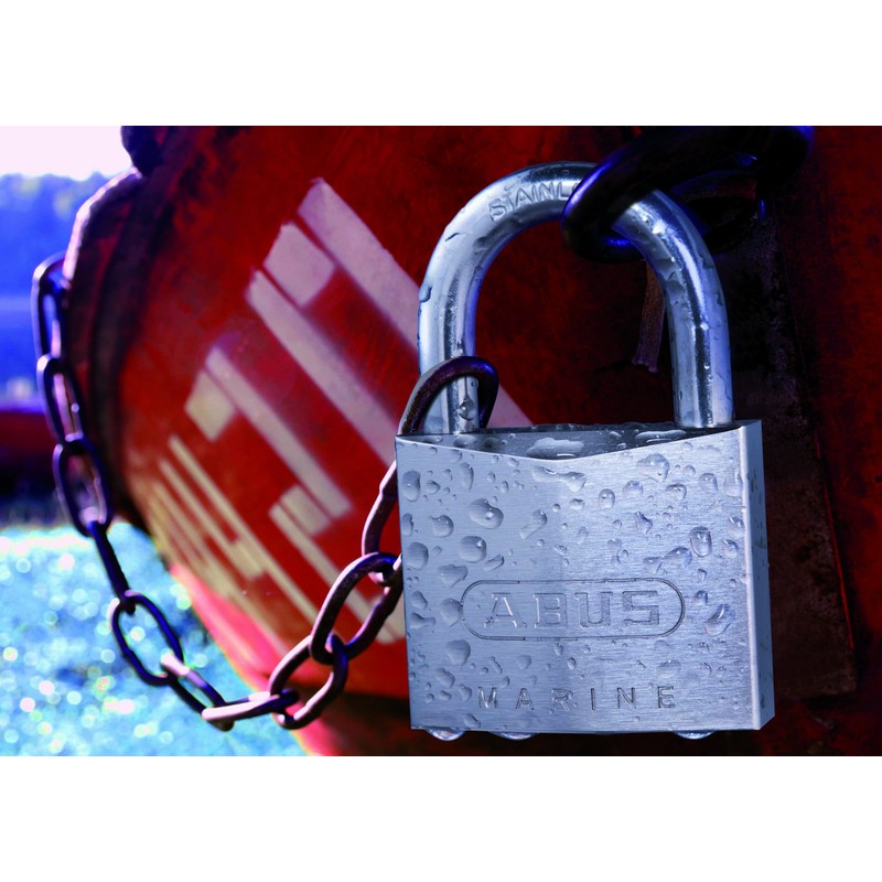 ABUS 28640 Stainless Steel Shackle Brass Padlock with 7342 Reversible