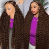 Chocolate Brown 13x6 Deep Wave Lace Front Wigs Human Hair