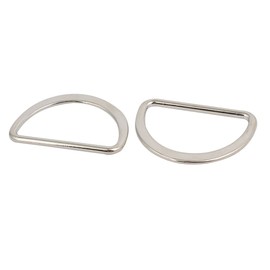 sourcing map Pack of 10 Alloy Flat Typed D Welded Ring Silver Tone 40 mm DE DE DE, silver