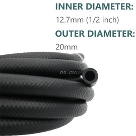 1/2 Transmission Oil Cooler Hose - 300 PSI Fuel Line Hose SAE J1532 For Transmission Fluid, Oil, Coolant, Diesel, Hydraulic Fluid, Lubricant, Gas 20FT