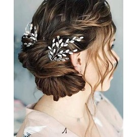 YERTTER 2Pcs Rhinestones Hair Pins Wedding Bridal Vine Crystal Decorative Hair Clips Pin Prom Headpieces Accessories for Brides and Bridesmaids Gift (Gold)