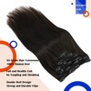VeSunny Brown Clip in Hair Extensions Human Hair #2 Darkest