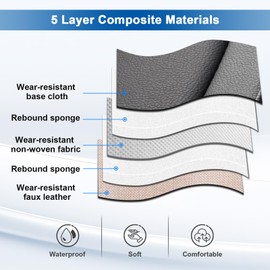 JOYOTO Compatible with Subaru Forester 2014-2023 Car Seat Covers,5pcs Pu Leather Car Seat Protector,Full Set Car Front Rear Seat Cushion,Black&Grey