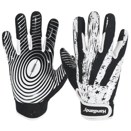KONGOUARD Youth Flag Football Gloves, Football Receiver Gloves Boys Girls, Sticky Grip Kids Football Gloves(Youth XS)