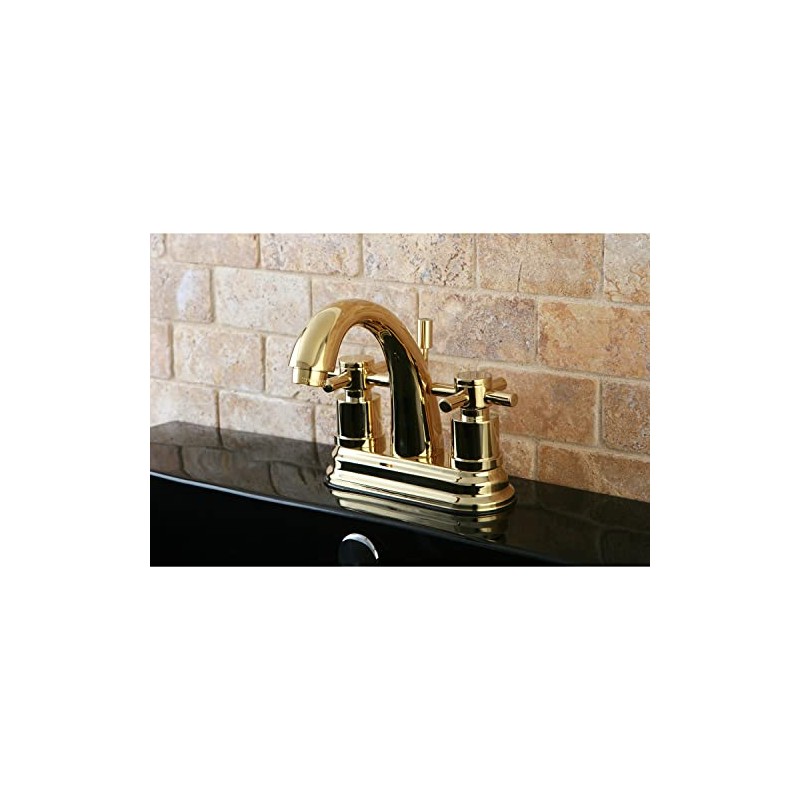 Kingston Brass KS8612DX 4 in. Centerset Bathroom Faucet, Polished Brass