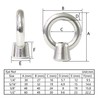 NIDAYE 3/8" UNC Marine Grade Lifting Eye Nut, 316 Stainless
