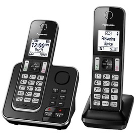 Panasonic KX-TGD392CB inalámbrico contestador automático Negro 2 Auriculares (Reacondicionado)