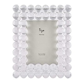 TIZO Design 4x6 Crystal Clear Glass Picture Frame, Boutique Quality Photo Frame (Bubbles)