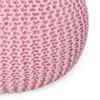 Christopher Knight Home Abena Modern Knitted Cotton Round Pouf, Pink