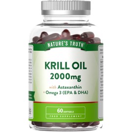 Nature's Truth Krill Oil 2000mg - 60 Softgels - with Astaxanthin and Omega 3 (DHA & EPA)