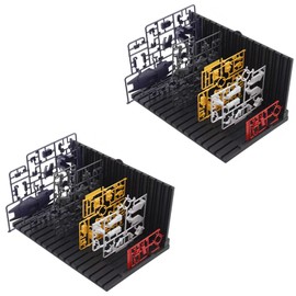2-Piece Model Parts Shelving Rack, Model Rack, Suitable For Gundam Models And Action Character Models, Plastic Tool Rack For Sorting And DIY Model Parts, Black(TWO)