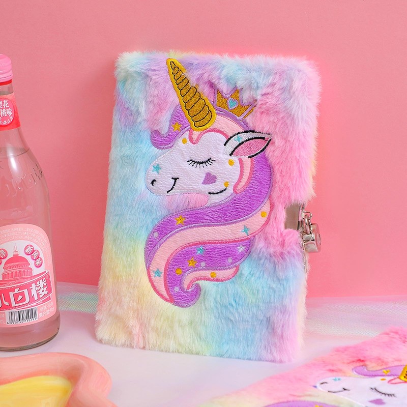 MUNSKT Plush Unicorn Stationary Sets Gifts for Girls, Embroidery Secret