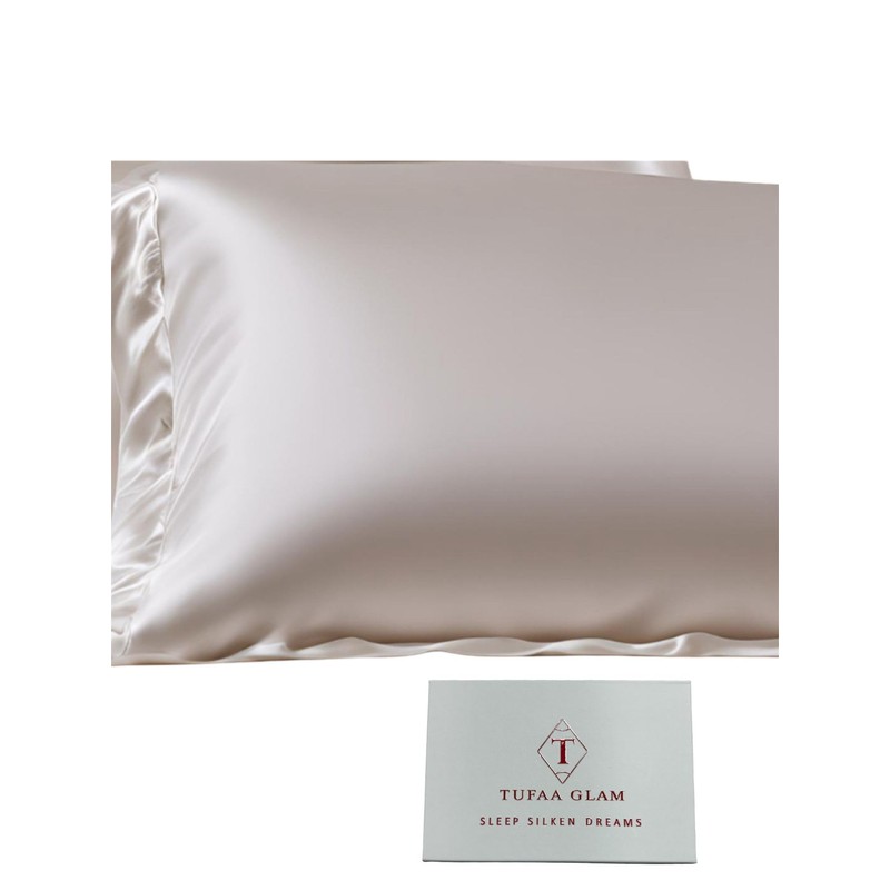 TUFAA GLAM Premium Pure Silk Pillowcase (Ivory)