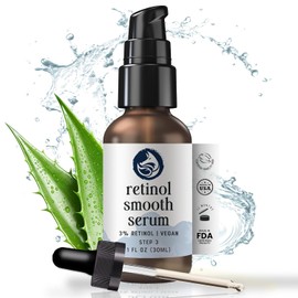 Foxbrim Retinol Facial Serum - 2.5 Phospholipid Based - Anti Aging Face Serum - With Vitamin A, Hyaluronic Acid  Organic Jojoba Oil - 1OZ             