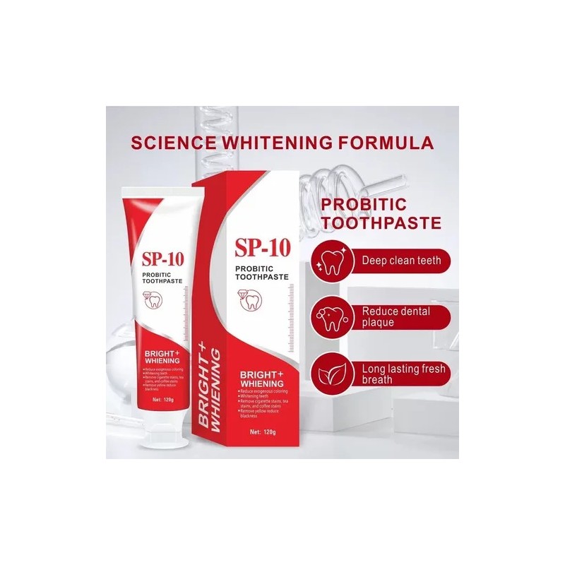 2 Pcs Pasta Dientes Blanqueadora Con Probióticos Sp-10 120g