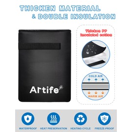 Artife Outdoor Faucet Covers for Winter Freeze Protection, Outside Hose Bib Cover Insulated Socks,210D Waterproof Oxford Fabric Water Spigot Covers Black 2 PCS