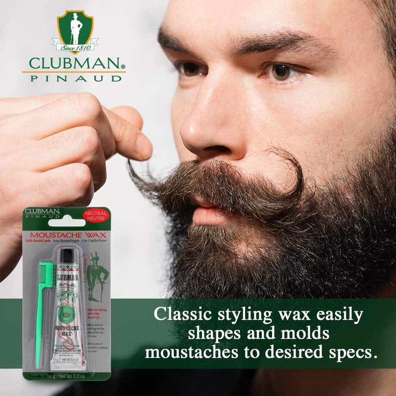 Clubman Moustache Wax Neutral 0.50 oz (Pack of 4)