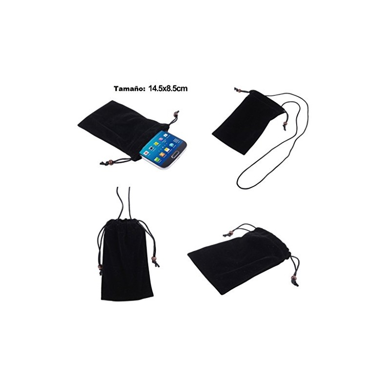DFV mobile - Etui Tasche aus Stoff Kunstwildleder Weichem Tuch