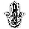 AK Wall Art Hamsa Hand Black White Car Vinyl Sticker - SELECT SIZE - (A) X-Small: 3"