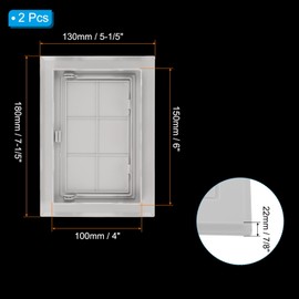 PATIKIL 6x4 inch(145x95mm) Removable Hinged Access Panel, 2 Pcs ABS Plumbing Access Doors Easy Wall Hole Cover for Drywall Plumbing Electrical Cables Wiring, Grey