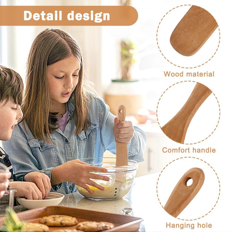 Wooden Stir Spurtles Set, Spurtle Spatula for Sourdough Starter, Reaches