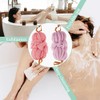 Esponjas Trenzadas Elásticas Baño Ducha Largas Tipo Puf Rosa Morado