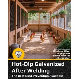 Trenk 1/4 Hardware Cloth 36" x 50' 23 Gauge, Ideal Chicken Wire Fencing and Gopher Wire for Mesh Wire Fence Durable Outdoor Protection