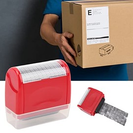 Sello de Rodillo confidencial, Sellos de Rodillo de protección de Identidad Material ABS de Ventana Desmontable para Oficina para el hogar(Tuba roja)
