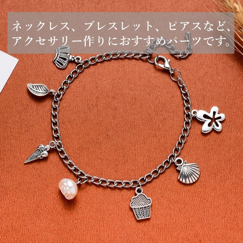 HappyHome Charm Parts, Pendant Top, Accessory Parts, 100 Pieces, Silver,