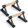 EVERYMATE Wood Push Up Bars Parallettes Bars with Rubber Feet,