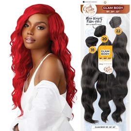 Sensationnel Curls kinksandco synthetic bundles - glam body multibundle quick weave hair for natural 3c to 4c hair textures (14 16 18 inch, 1B OFFBLACK)