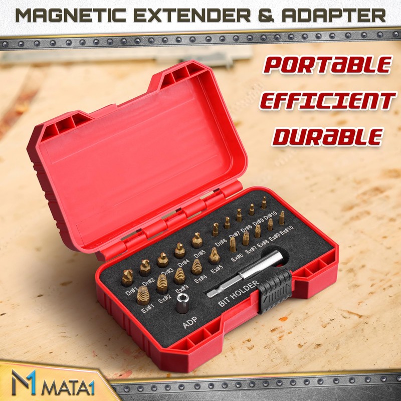 Mata1 - Screw Extractor Set for Stripped, Broken, Damaged Screws