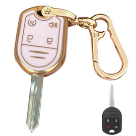 QIXIUBIA Key Fob Cover for Ford F-150 2004-2014 F-250 F-350 F-450 Flex 2009-2017 Explorer 2001-2015 Escape Ranger Fusion Econoline Mercury Key Shell (4-Button-Remote-Pink)