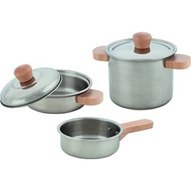 goki 51509 Star Kitchen Cooking Set, 5 Pieces, Large and Small Pot with Lid and Pan, Play Set for Children's Kitchen, Doll Kitchen and Merchant Shop