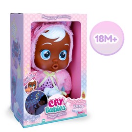 Cry Babies Goodnight Starry Sky Emmy - 12'' Bedtime Baby Doll | Plays 5 Lullabies and Night Light Projection, Multicolor
