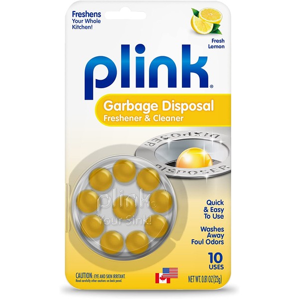 Plink 90 Garbage Disposer Cleaner and Deodorizer, Lemon, 10 Count
