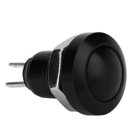 Keenso Car Push Button Switch Momentary Push Button Switch 1A 24V Mini Waterproof Push Button Waterproof Switch Zinc - Aluminum Alloy Shell 8mm Applicable to Mounting Holes (Black)