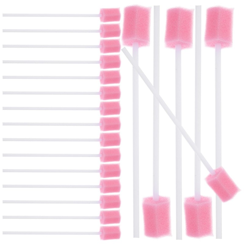 KALLORY 100 Hisopos Bucales con Esponja para Cuidado Oral, Bastoncillos