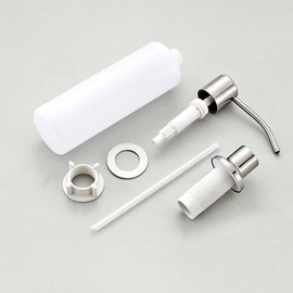 Built in Soap Dispenser for Kitchen Sink, Counter soap Dispenser Refill Countertop Soap Dispenser Pump Lotion Dispenser for Kitchen Sink(Silver+White)