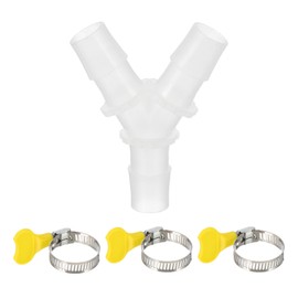 PATIKIL Drain Hose Connector 3-Way Washing Machine Drain Hose Adapter Plastic Hose Extension Adapter with 3Pcs Clamps for 0.6-0.7 Inch Air Conditioner Dishwasher Water Pipe