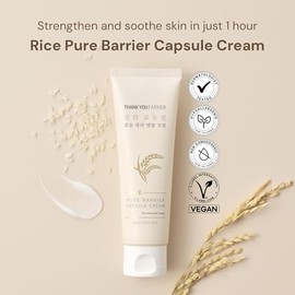THANK YOU FARMER Rice Pure Barrier Capsule Cream, Crema Hidratante con Cápsulas Nutritivas de Arroz y Ceramidas
