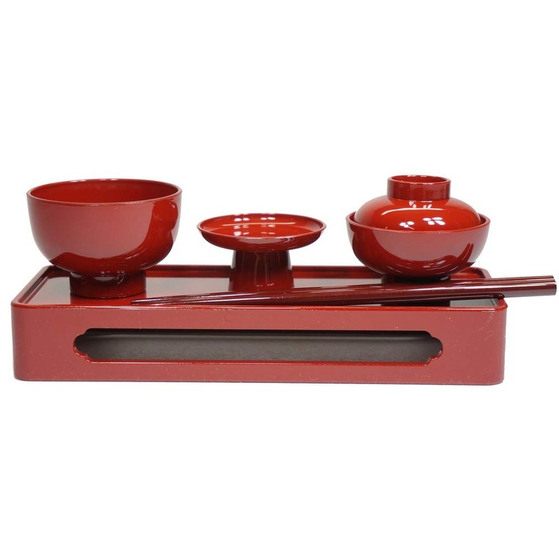 San Meni Short Buddhist Zen Buddhist Set, Total Vermilion, 6.5