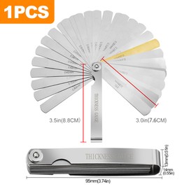 OioTuyi 32 Klinge 0,01-0,88mm Fühlerlehre Edelstahl Universal: Ventillehre, Zündkerzenlehre, Fühlerblattlehre für Spaltbreite/Dicke (Metrisch/Imperial)