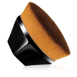 Doweve Foundation Brush Pro - Kabuki & Flat Top Liquid Makeup Brush for Flawless Coverage, Ultra-Soft Synthetic Bristles, Non-Shedding Professional Face Powder & Concealer Brush (Black)