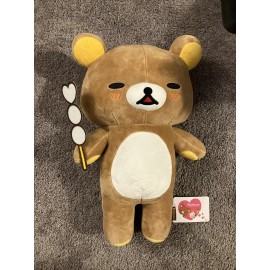 San-X Rilakkuma Large 16” Plush Plushie Eating Dango Stick Round1 NEW WITH TAGS